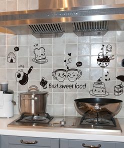 Kitchen Wall Stickers PVC Coffee Sweet Food DIY Wall Art Decal Home Decoration Accessories Oven Dining Hall Wallpapers Adhesive